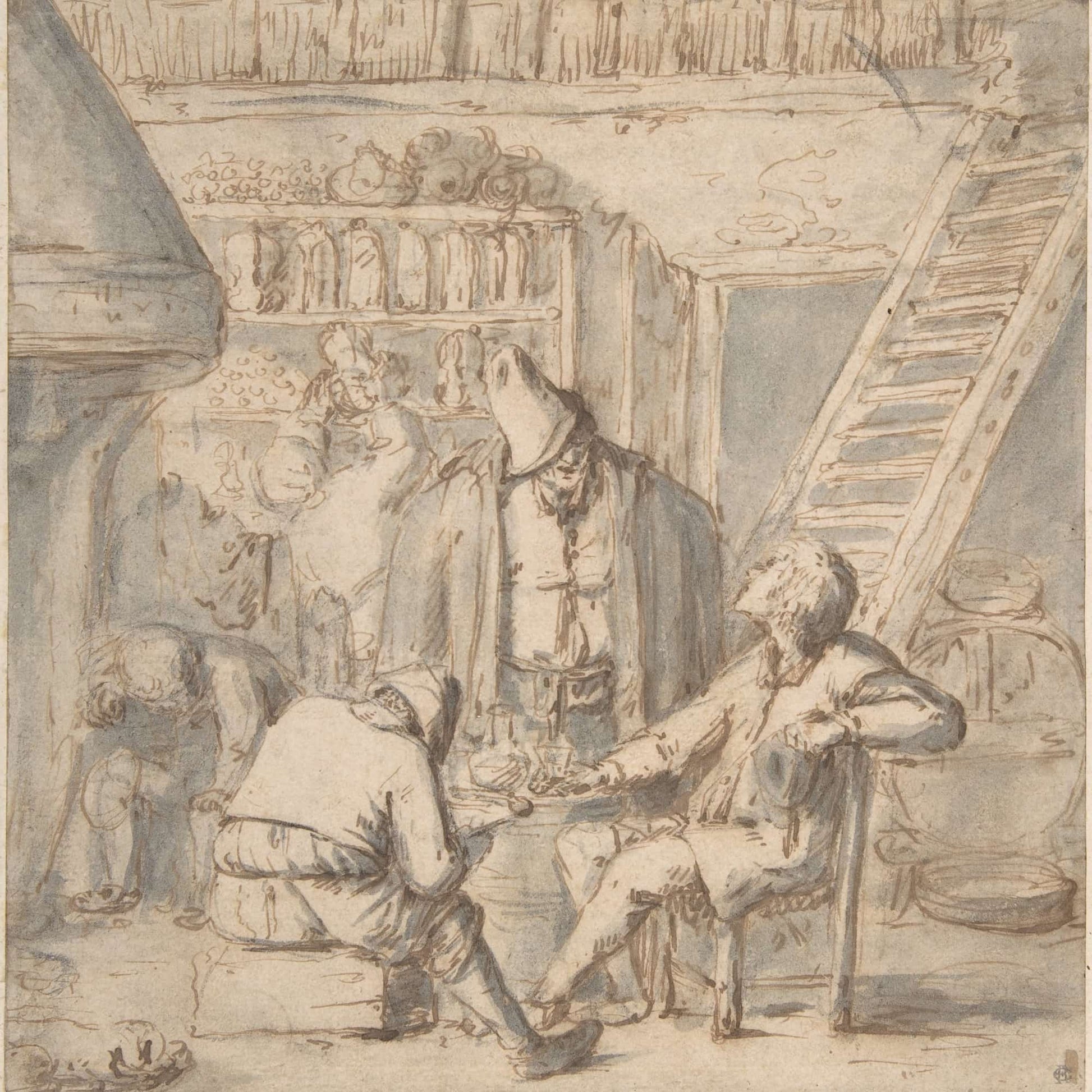 Drinkers In A Tavern Th Century by Adriaen Van Ostade