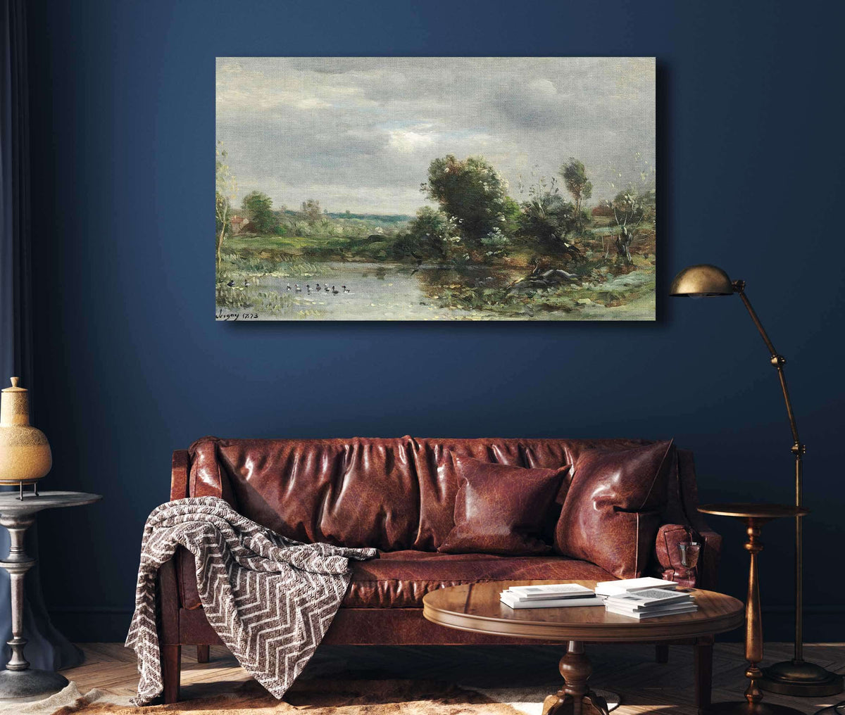 Ducklings On A Lake by Charles Francois Daubigny