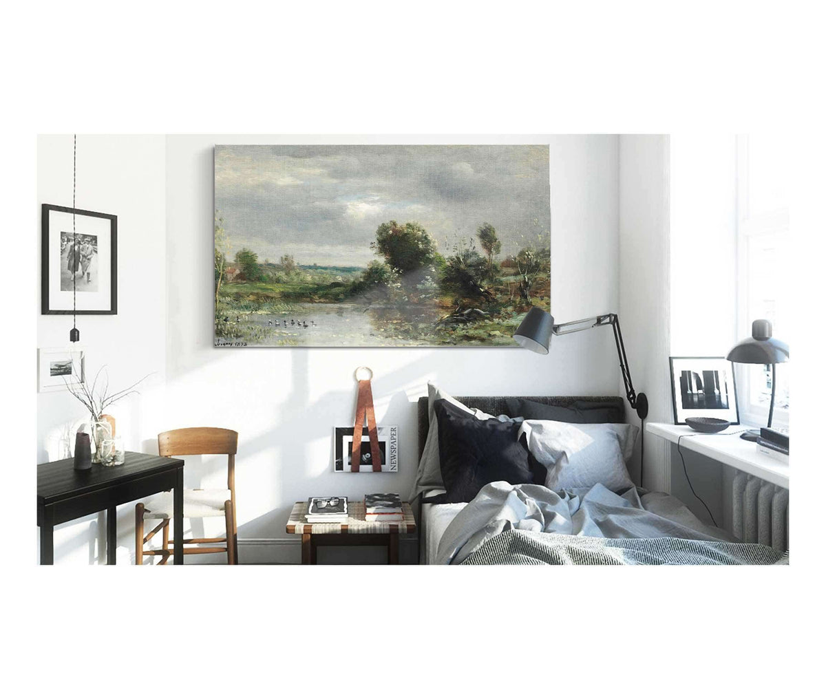 Ducklings On A Lake by Charles Francois Daubigny