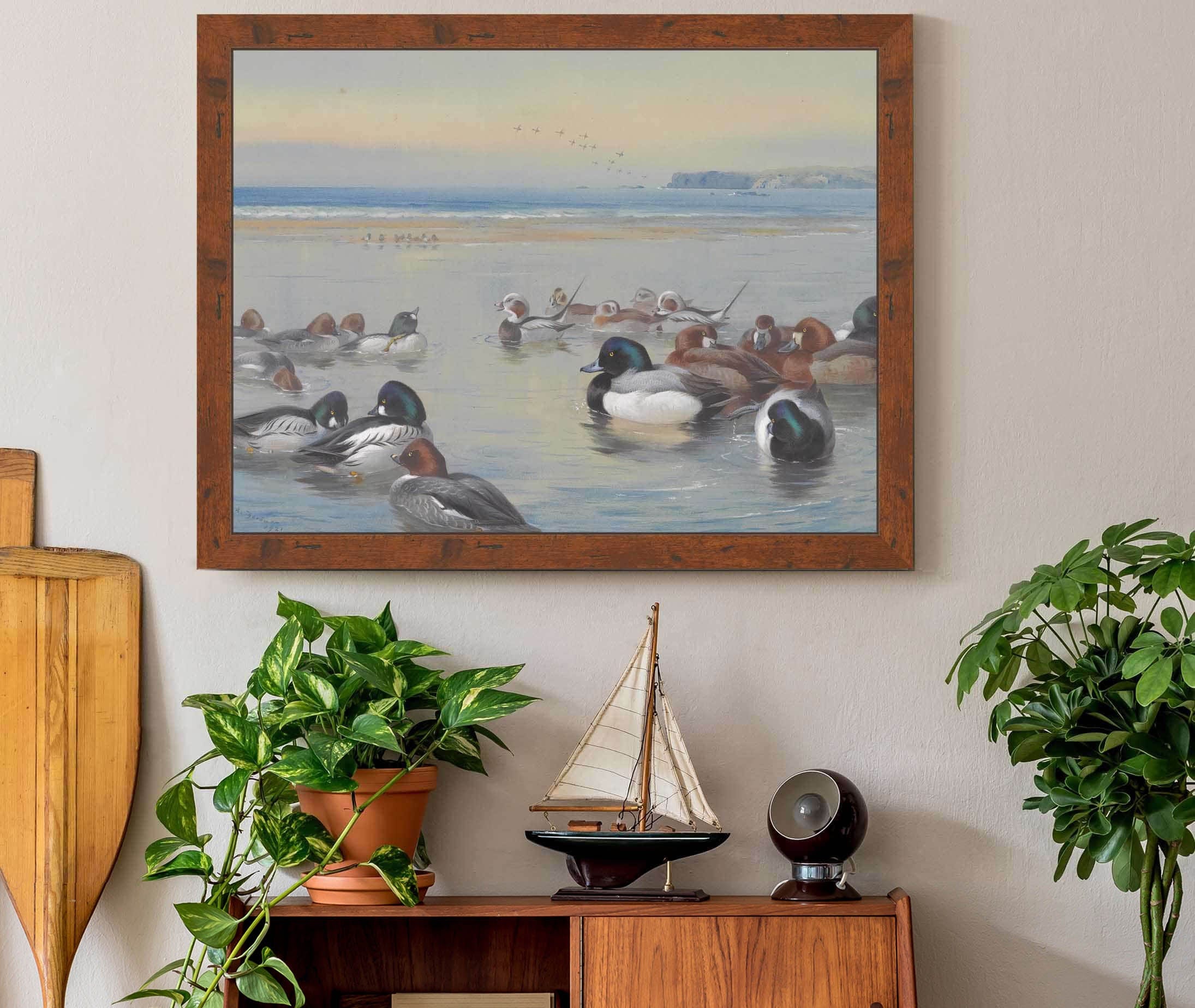 Ducks Along The Shoreline by Archibald Thorburn