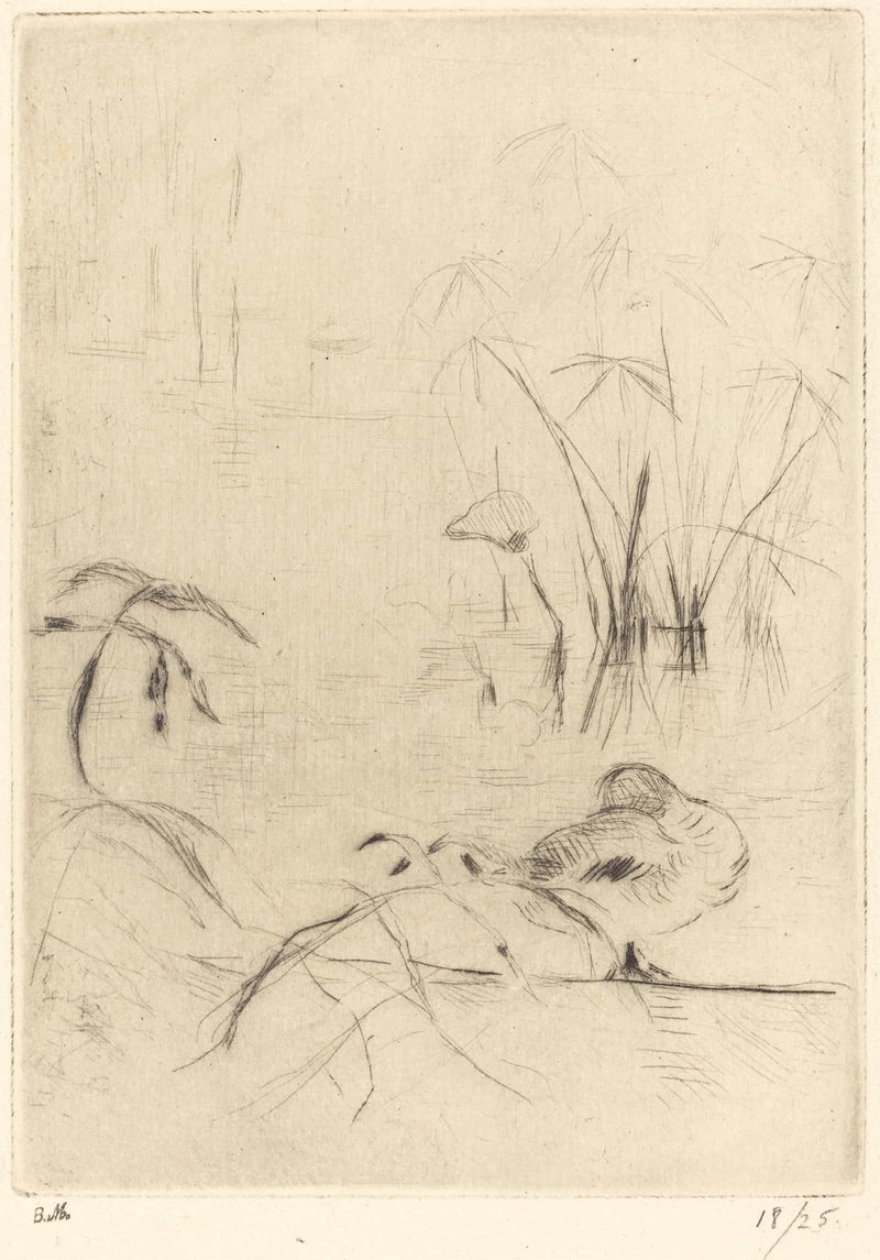 Ducks At Rest On The Bank by Berthe Morisot
