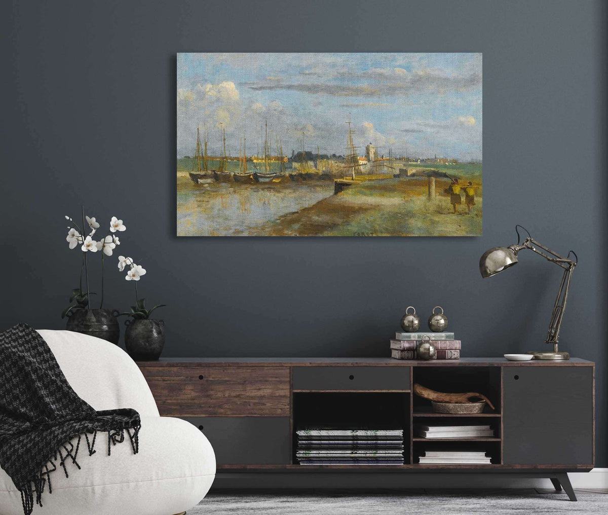 Dunkerque Larriere Port by Jean Baptiste Camille Corot