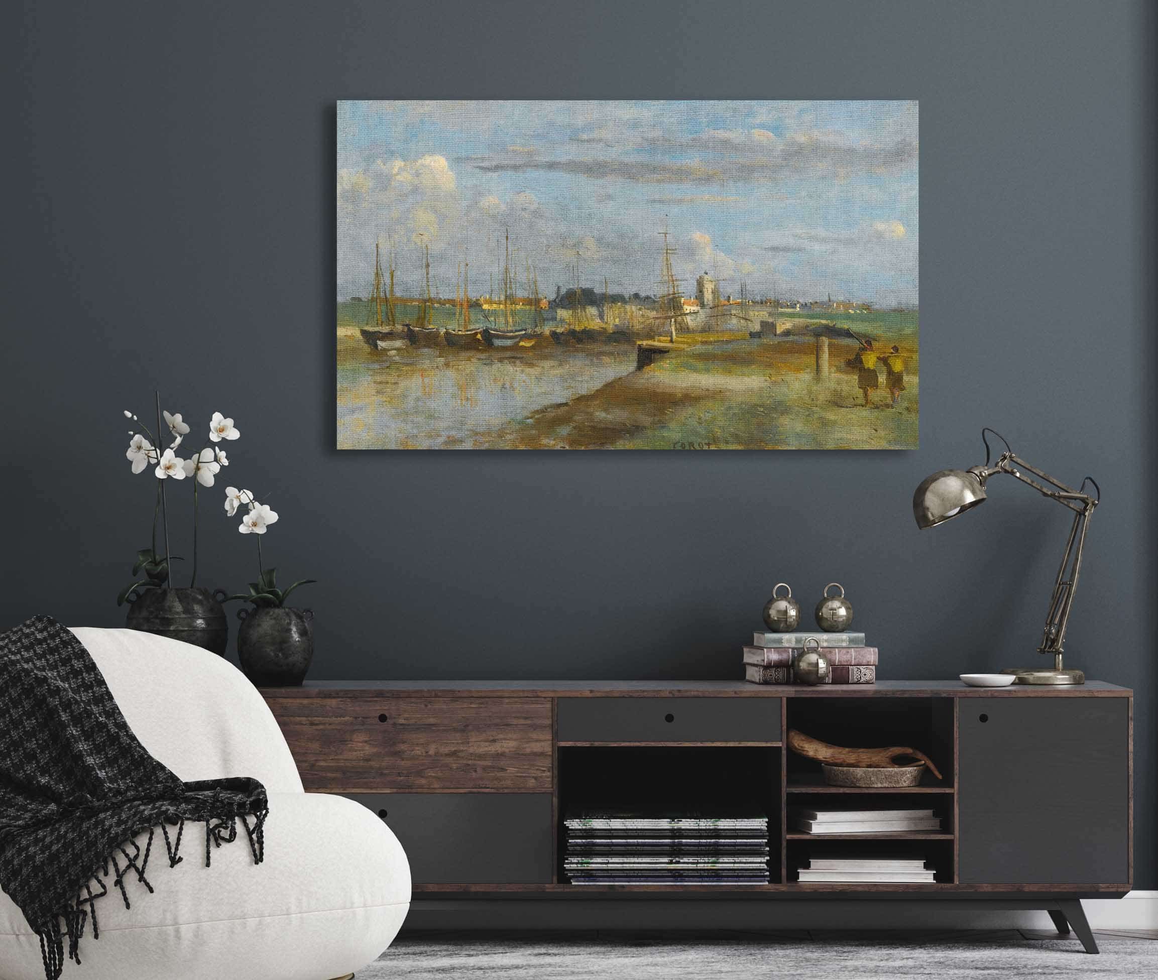 Dunkerque Larriere Port by Jean Baptiste Camille Corot