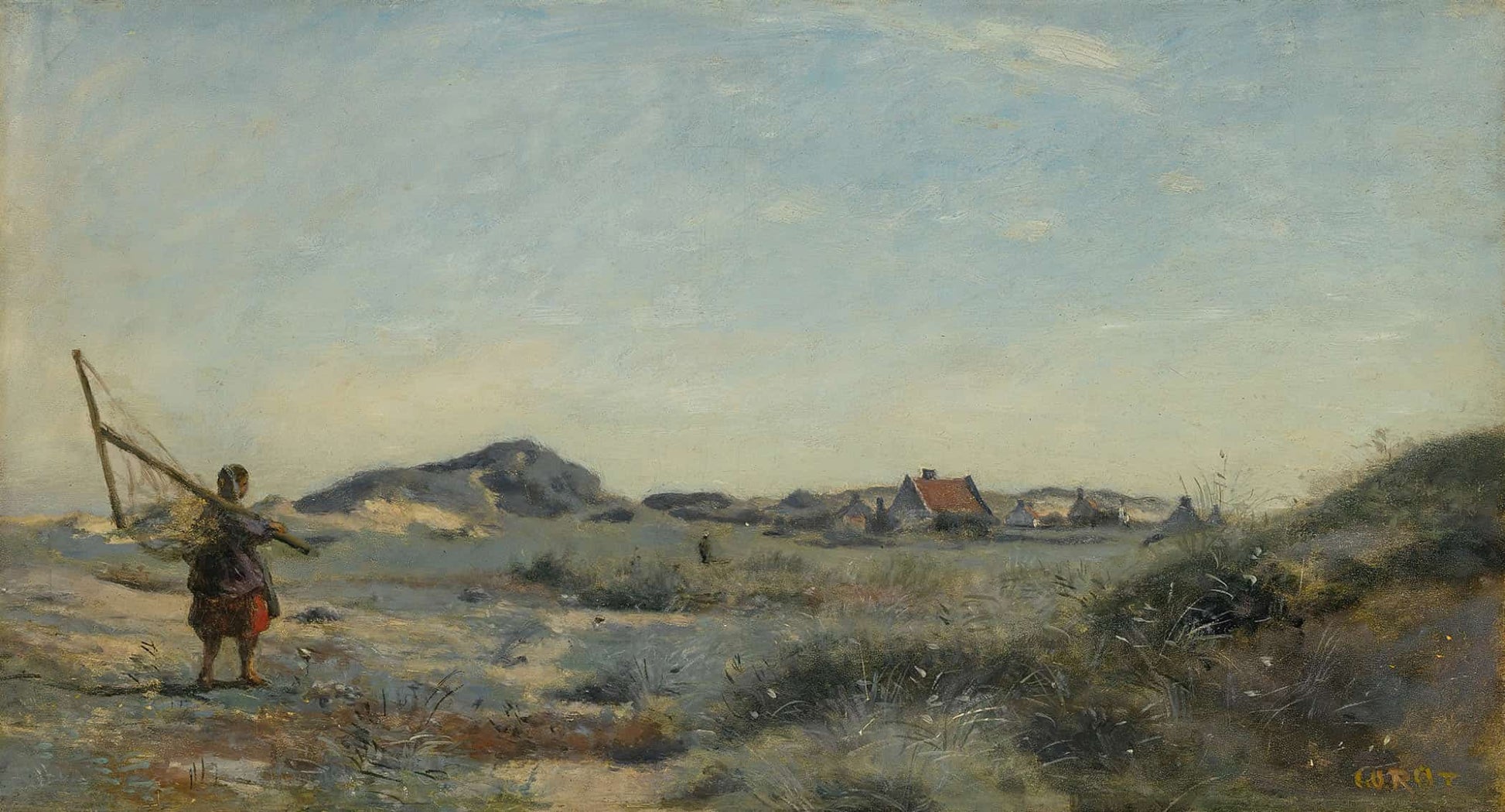 Dunkerque Une Pecheuse De Crevettes by Jean Baptiste Camille Corot