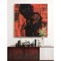 Dunkle Kopfe Auf Rot by Christian Rohlfs