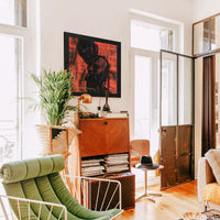 Dunkle Kopfe Auf Rot by Christian Rohlfs