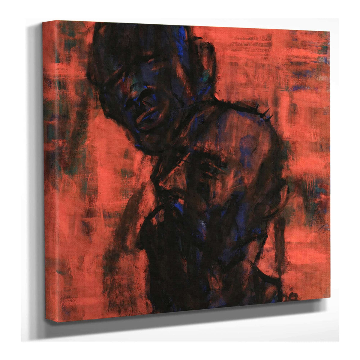 Dunkle Kopfe Auf Rot by Christian Rohlfs