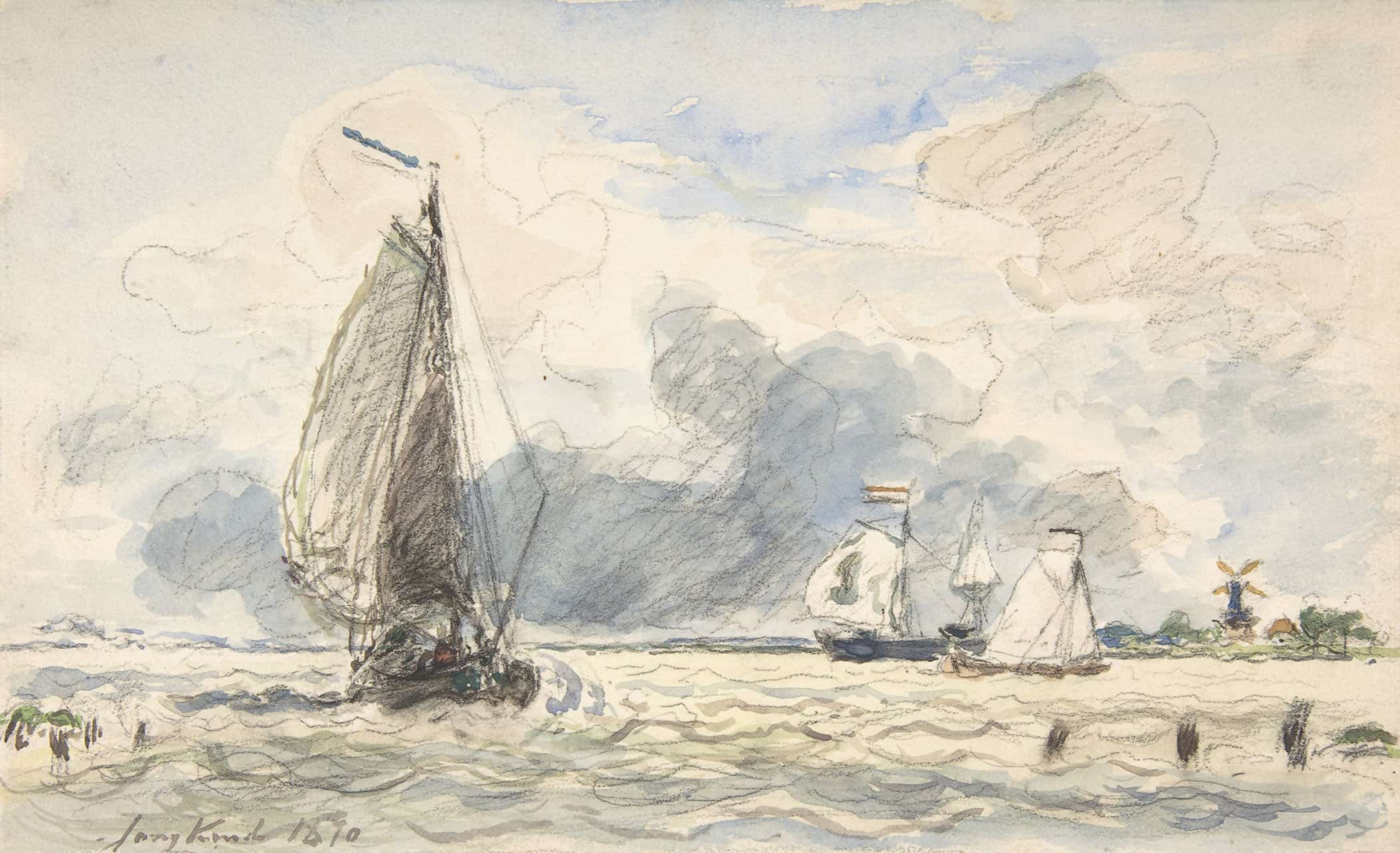 Dutch Fishing Boats by Johan Barthold Jongkind