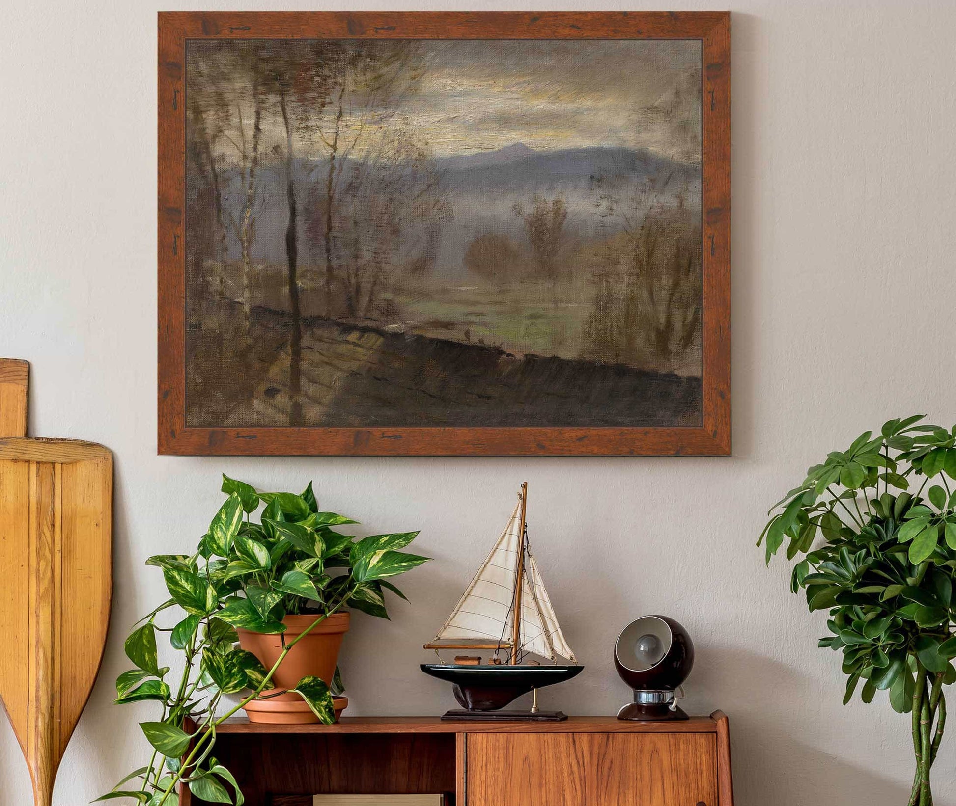 Early Evening Landscape With A River by Ladislav Mednyanszky