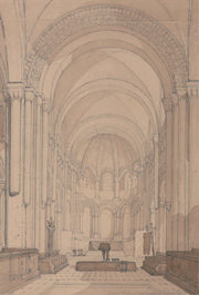 East End Of The Abbey Church Of Saint Georges De Bocherville Near Rouen Normandy by John Sell Cotman