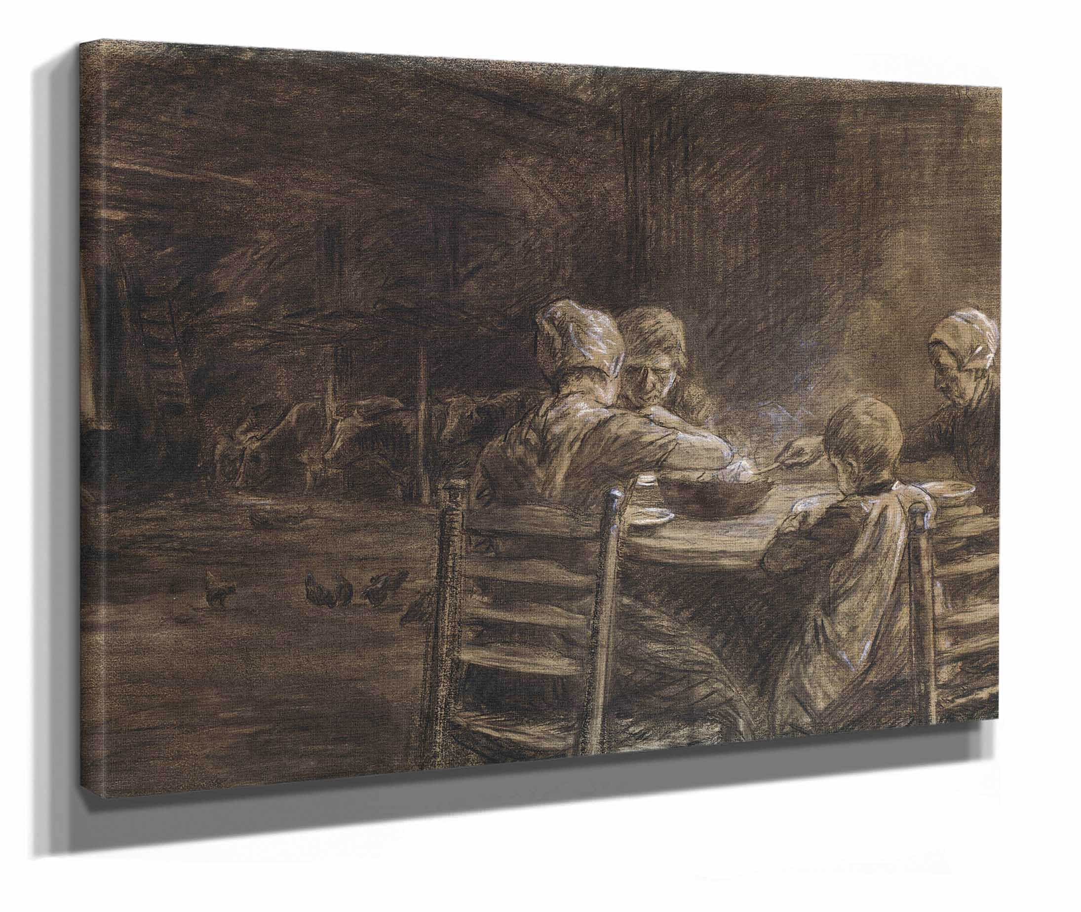 East Frisian Peasants Eating Supper by Max Liebermann