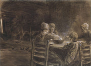 East Frisian Peasants Eating Supper by Max Liebermann