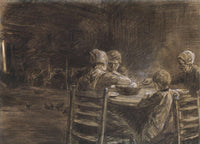 East Frisian Peasants Eating Supper by Max Liebermann