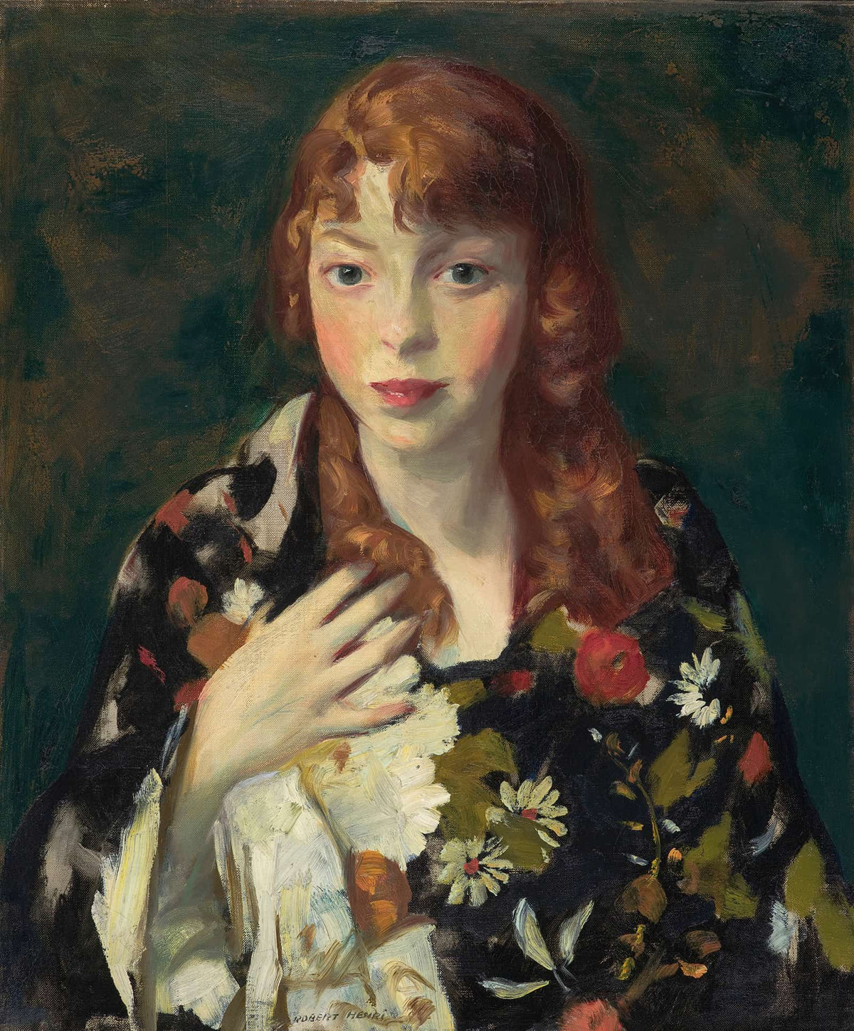 Edna Smith In A Japanese Wrap by Robert Henri
