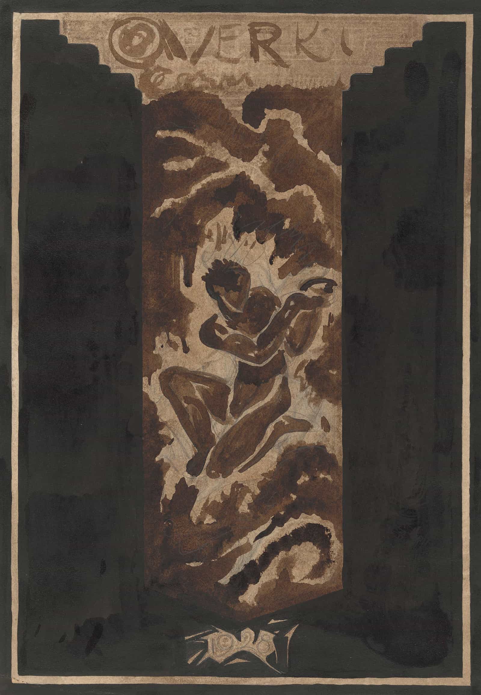 Eerste Ontwerp Voor De Boekband Voor Over Kunst Ii Door Rn Roland Holst  by Richard Nicolaus Roland Holst