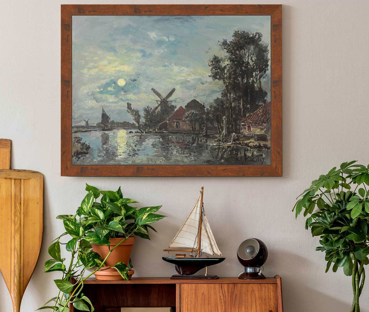 Effet De Lune Sur Lestuaire Hollande by Johan Barthold Jongkind