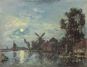 Effet De Lune Sur Lestuaire Hollande by Johan Barthold Jongkind
