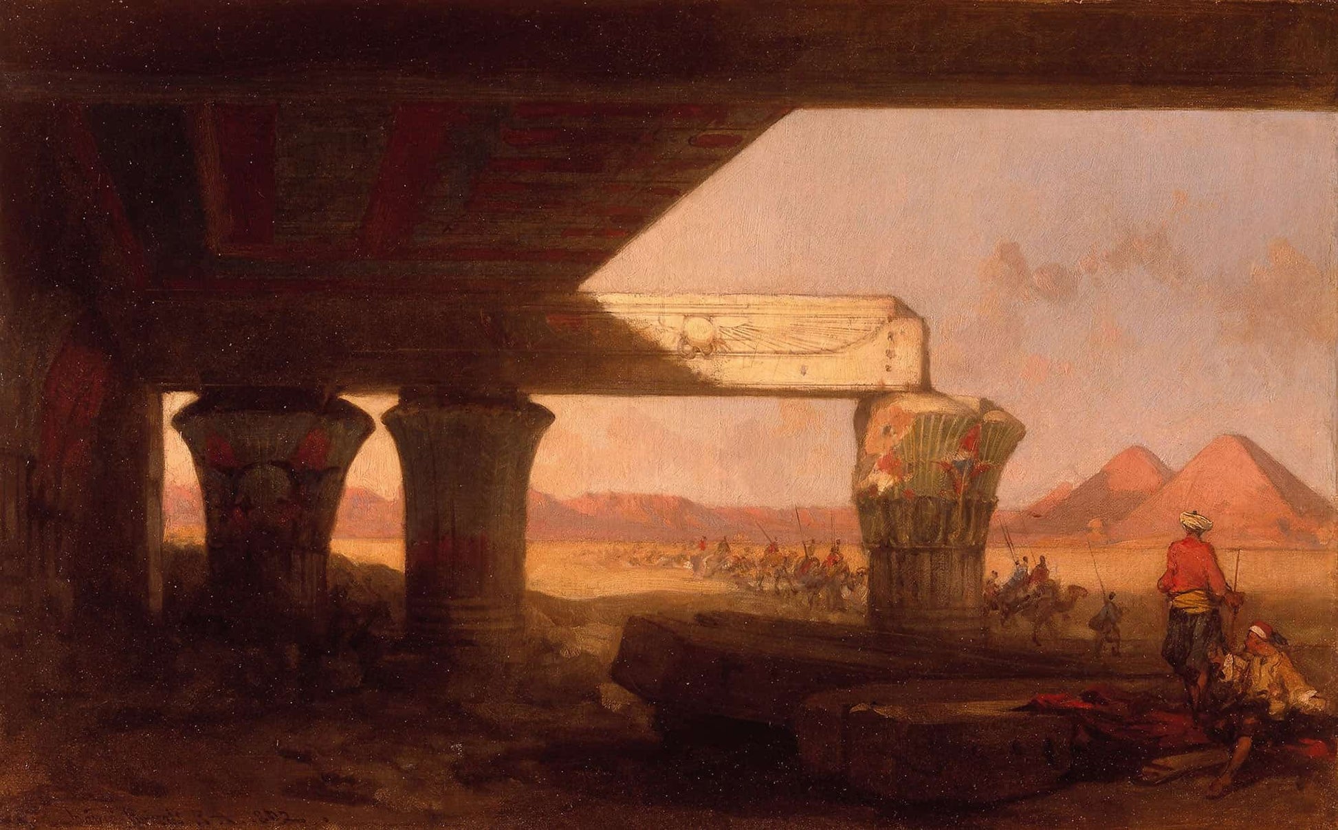 Egyptian Landscape With A Distant View Of The Pyramids by David Roberts