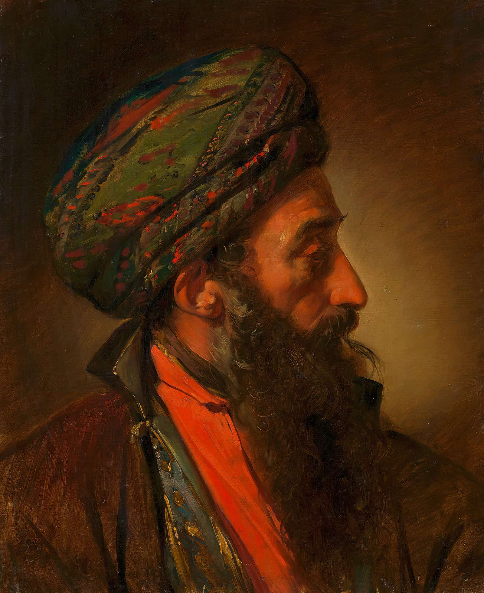 Ein Turke Studienkopf by Friedrich Von Amerling
