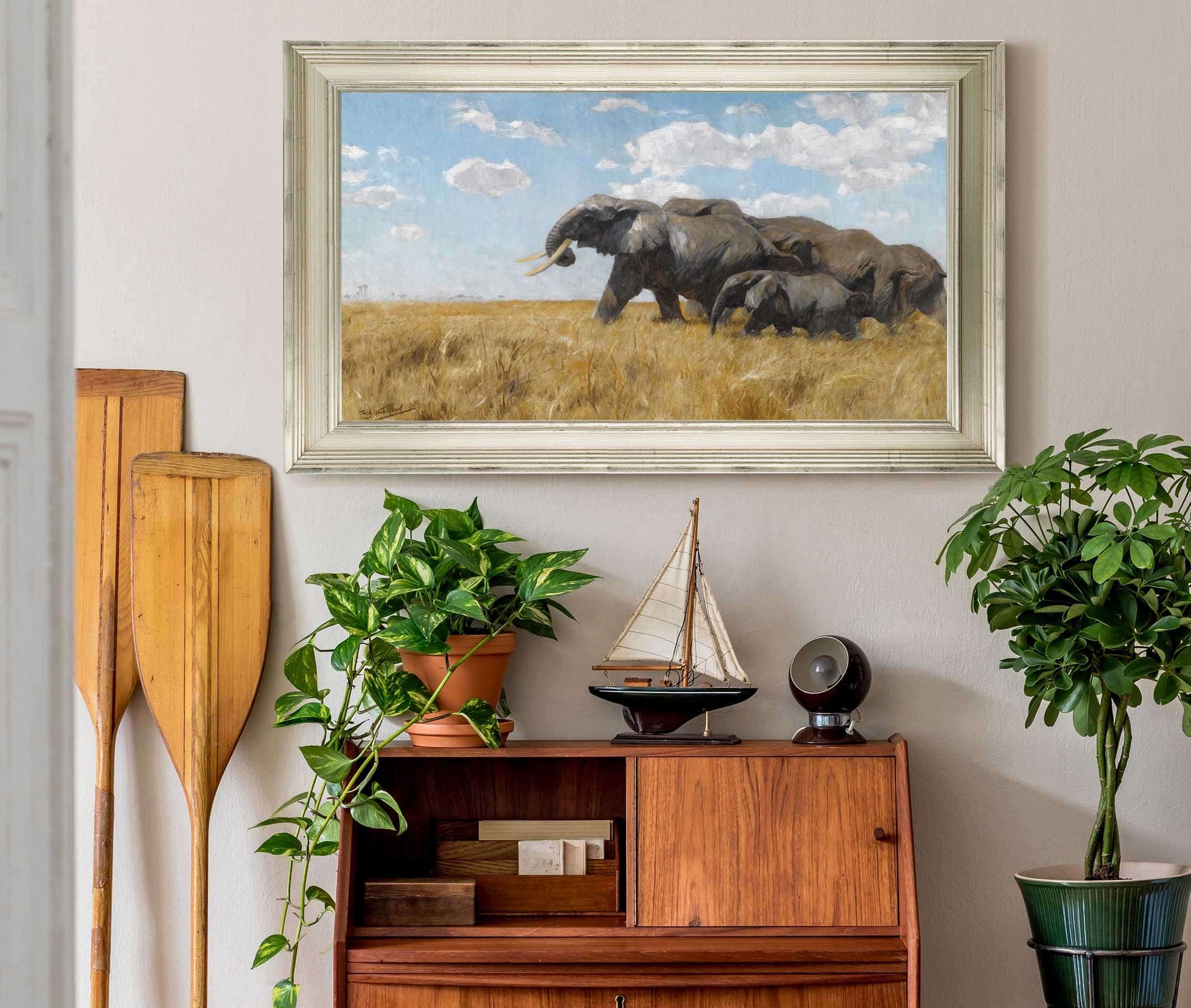 Elefanten Auf Der Wanderung Elephants On The Move by Wilhelm Kuhnert