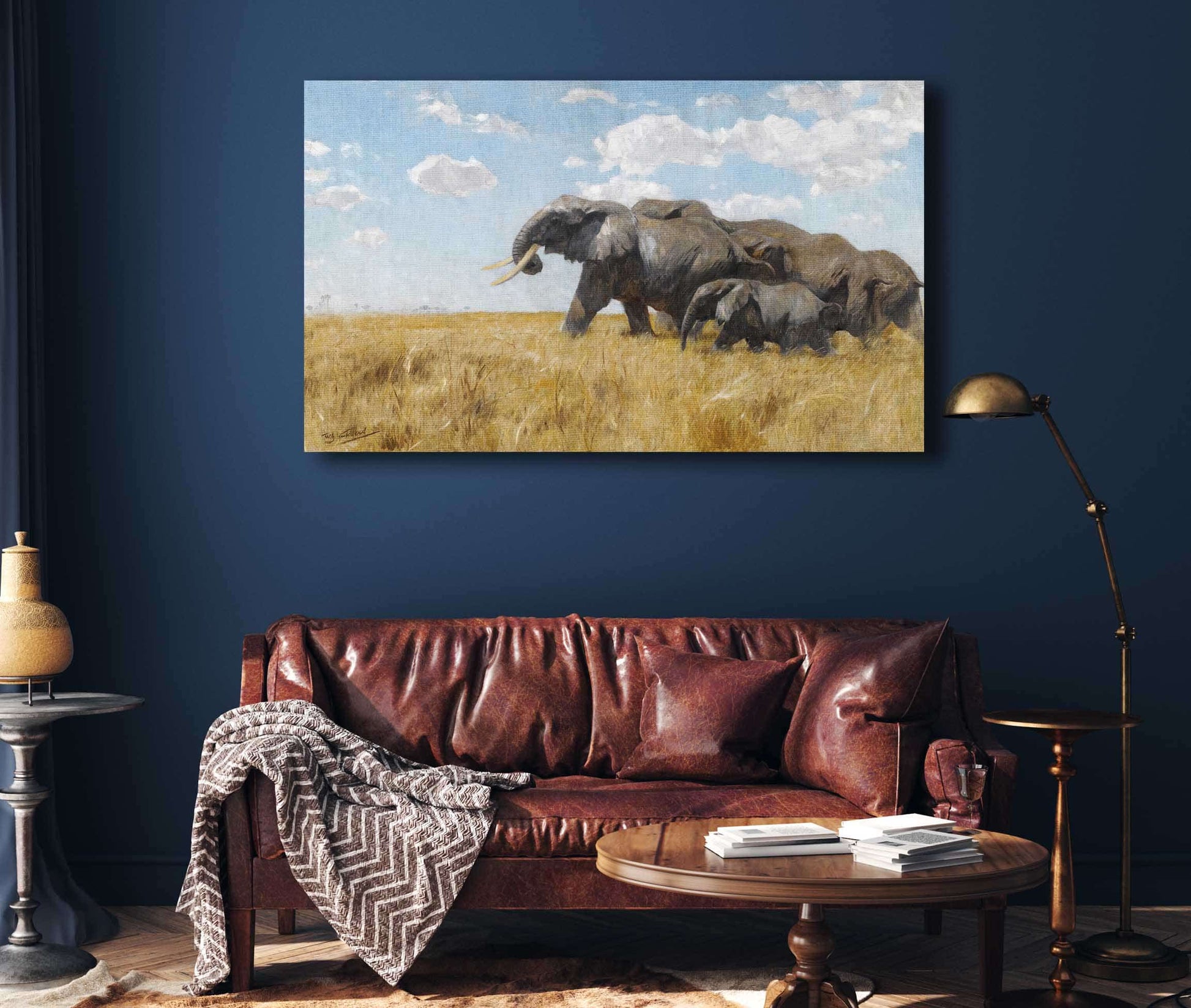 Elefanten Auf Der Wanderung Elephants On The Move by Wilhelm Kuhnert