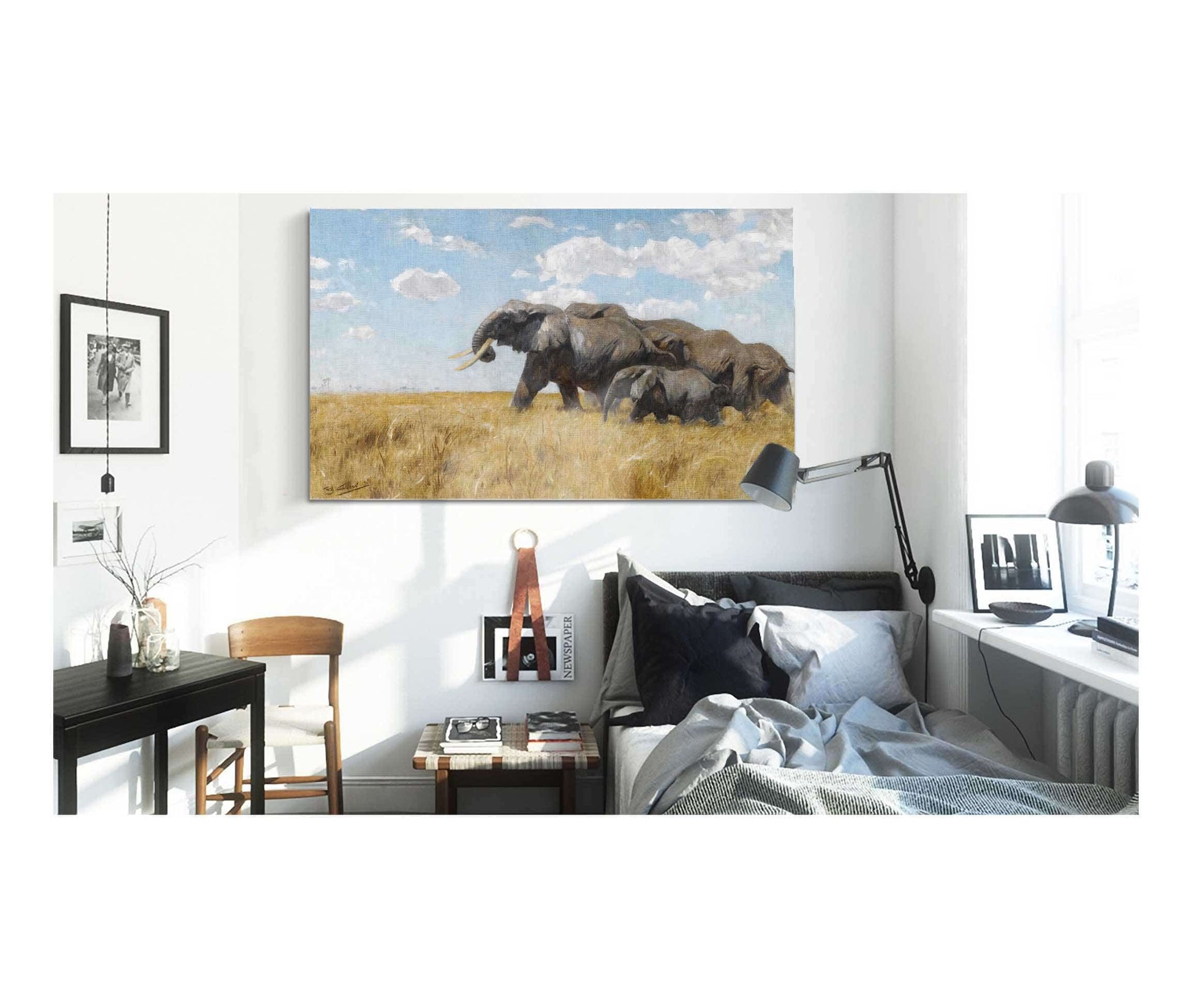Elefanten Auf Der Wanderung Elephants On The Move by Wilhelm Kuhnert