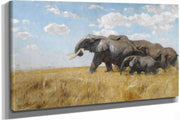 Elefanten Auf Der Wanderung Elephants On The Move by Wilhelm Kuhnert