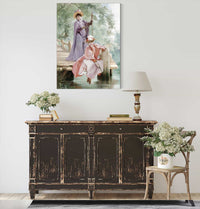 Elegant Ladies Fishing by Georges Jules Victor Clairin