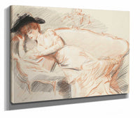 Elegante Lisant Sur Un Canape by Paul Cesar Helleu