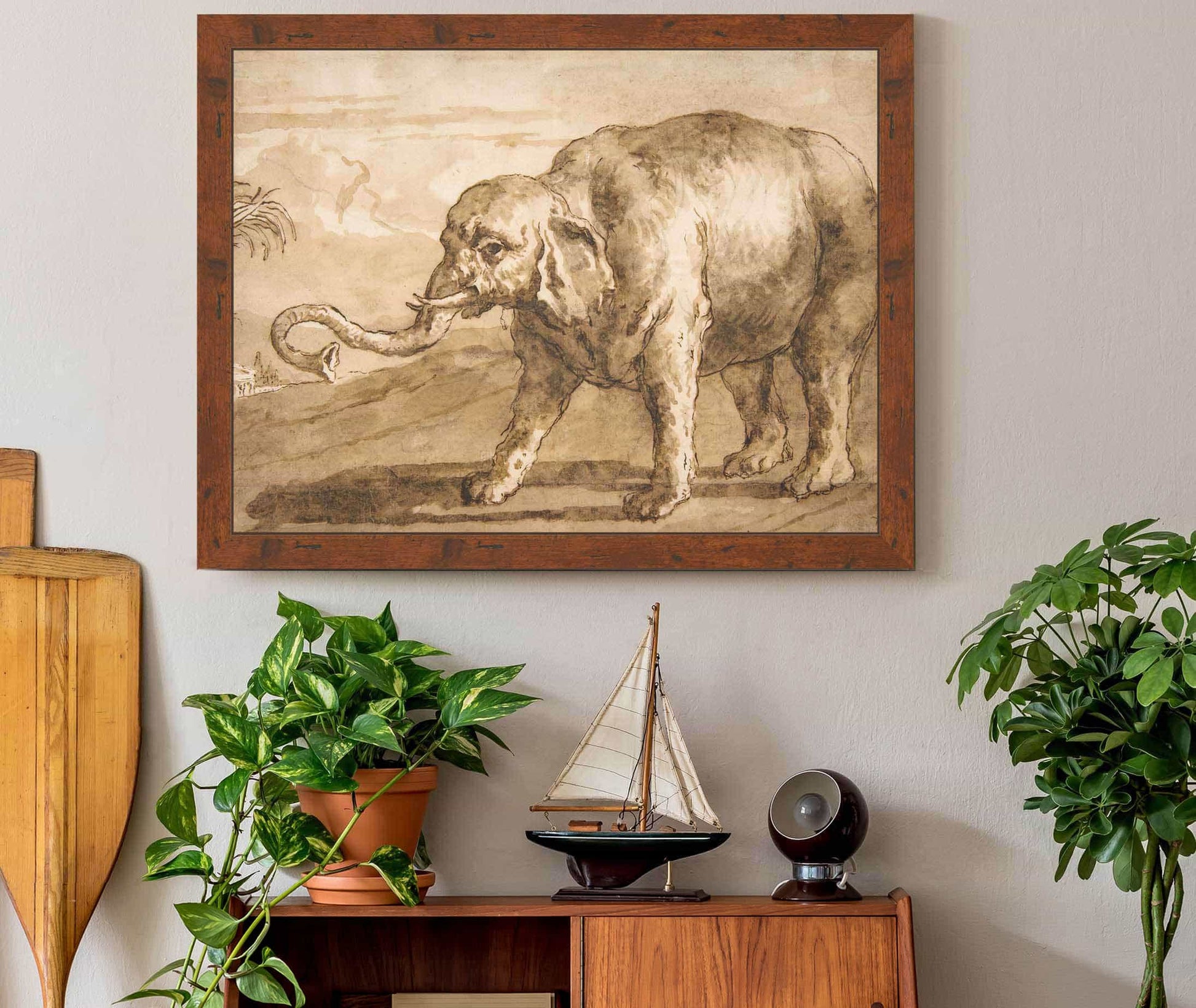 Elephant In A Landscape  by Giovanni Domenico Tiepolo