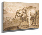 Elephant In A Landscape  by Giovanni Domenico Tiepolo