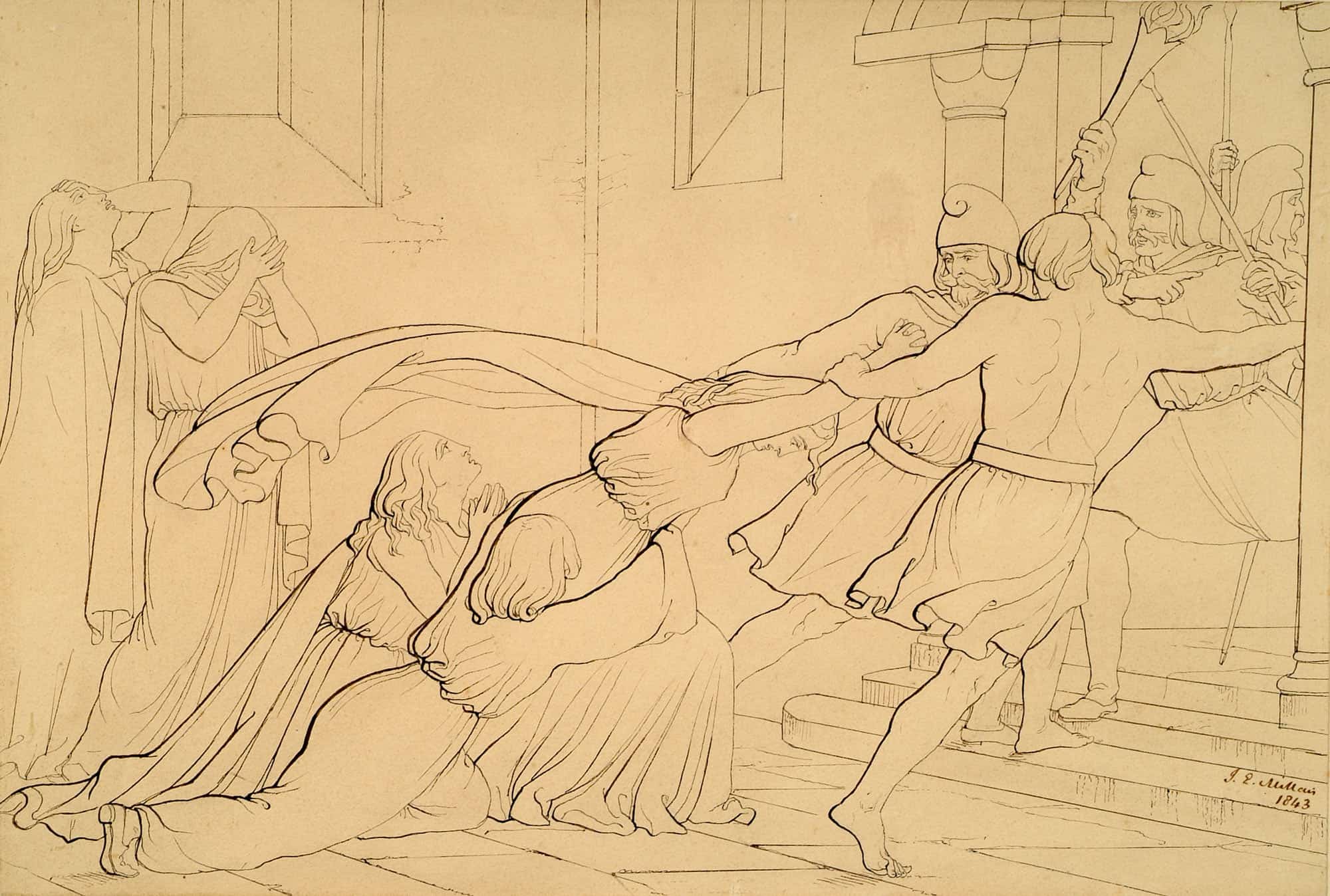 Elgiva Seized By Order Of Odo Archbishop Of Canterbury by Sir John Everett Millais