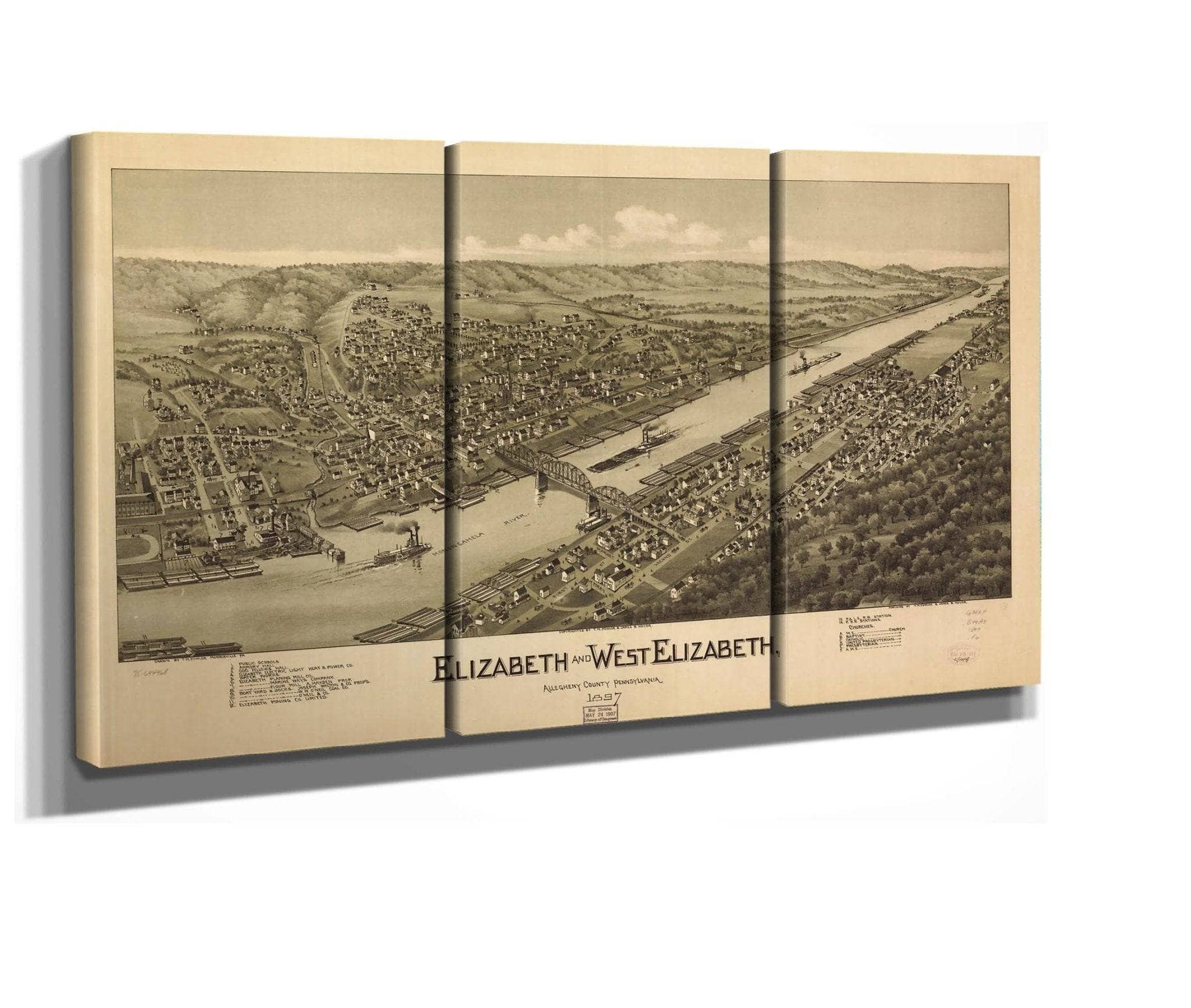 Elizabeth And West Elizabeth Allegheny County Pennsylvania 1897  State Of Pennsylvania