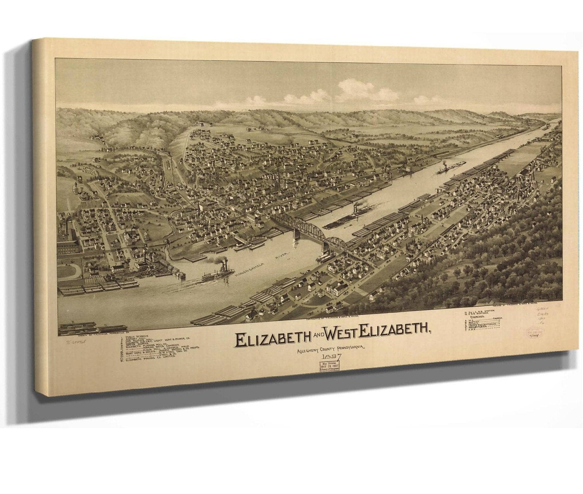 Elizabeth And West Elizabeth Allegheny County Pennsylvania 1897  State Of Pennsylvania