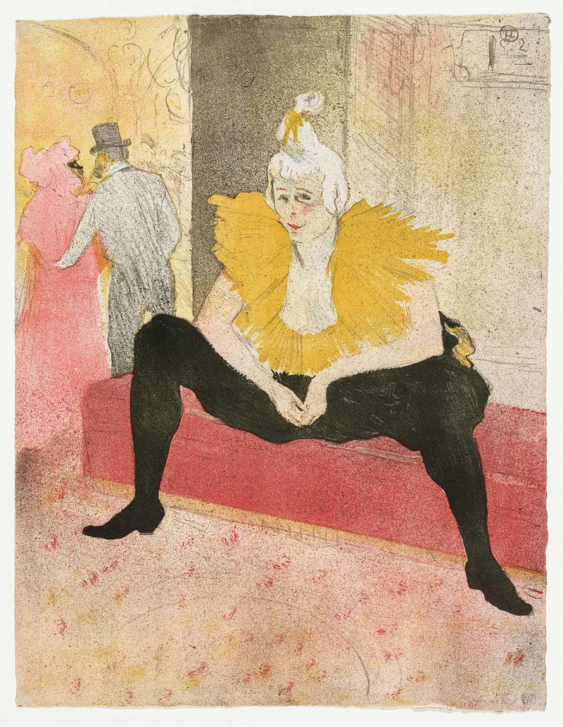 Elles The Seated Clown Mlle Cha U Ka O by Henri De Toulouse Lautrec