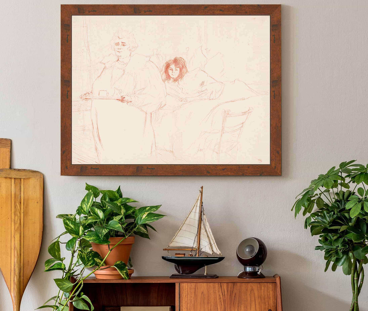 Elles Woman Carrying A Tray Mme Baron And Mlle Popo by Henri De Toulouse Lautrec