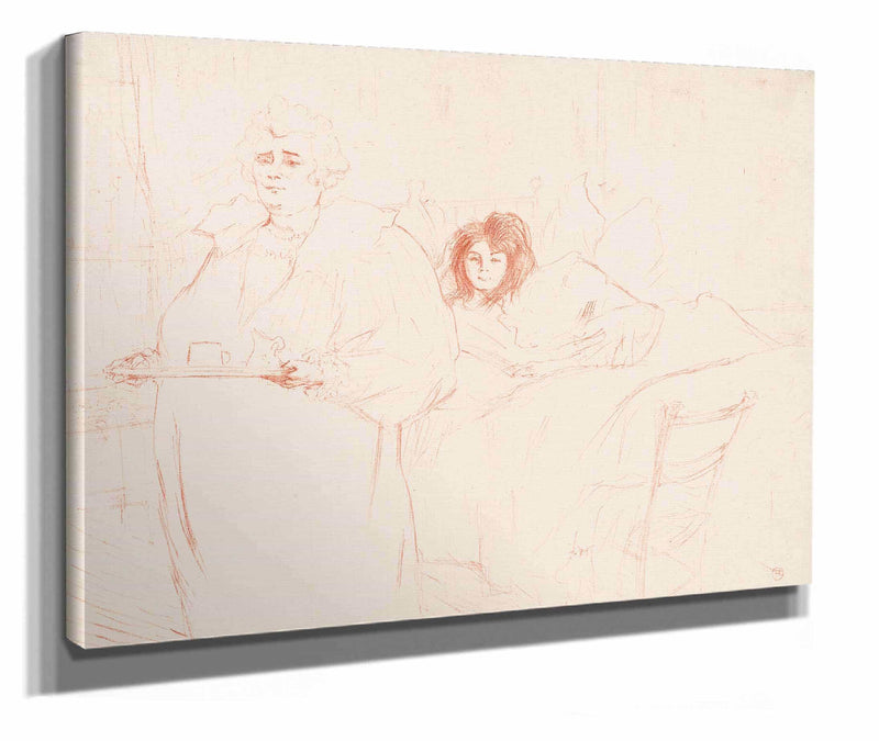 Elles Woman Carrying A Tray Mme Baron And Mlle Popo by Henri De Toulouse Lautrec