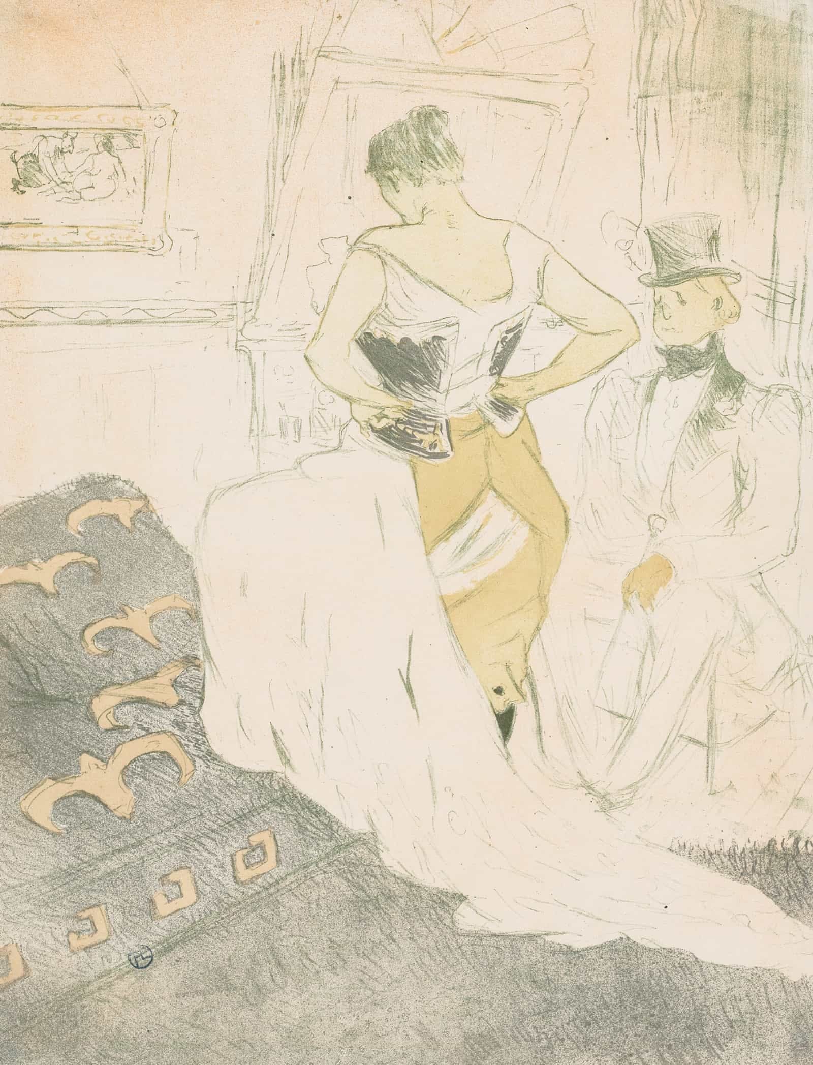 Elles Woman In A Corset by Henri De Toulouse Lautrec