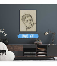 Emil Gauguin As A Child Head On A Pillow by Paul Gauguin