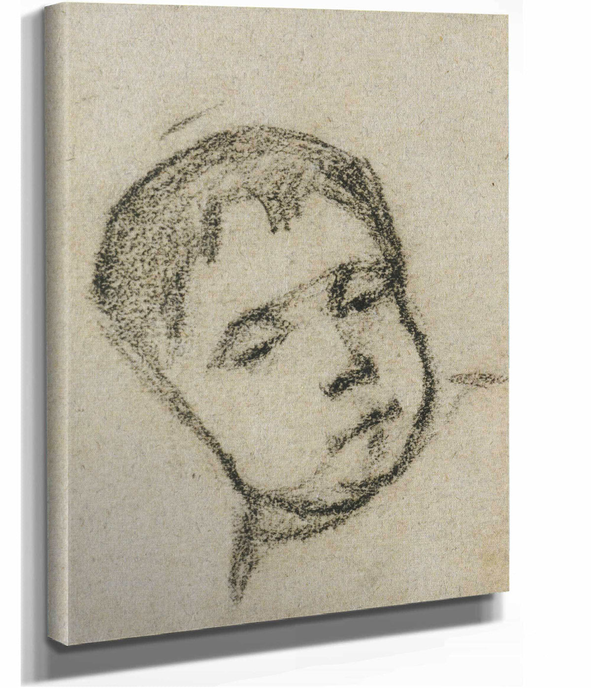 Emil Gauguin As A Child Head On A Pillow by Paul Gauguin