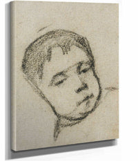 Emil Gauguin As A Child Head On A Pillow by Paul Gauguin