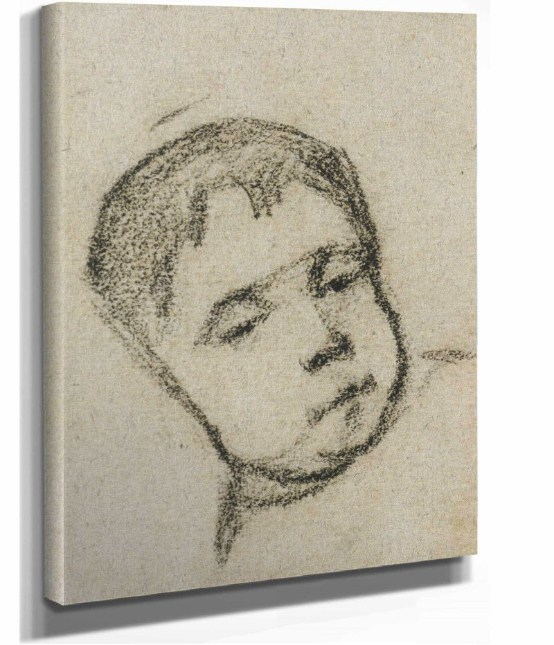 Emil Gauguin As A Child Head On A Pillow by Paul Gauguin