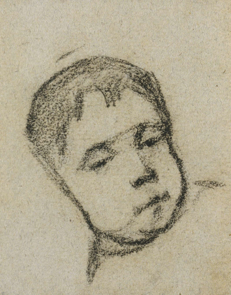 Emil Gauguin As A Child Head On A Pillow by Paul Gauguin