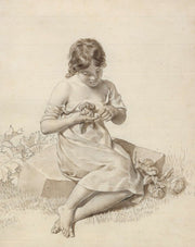 En Lille Pige Der Har Stukket Sin Finger Pa En Rosentorn by Christoffer Wilhelm Eckersberg