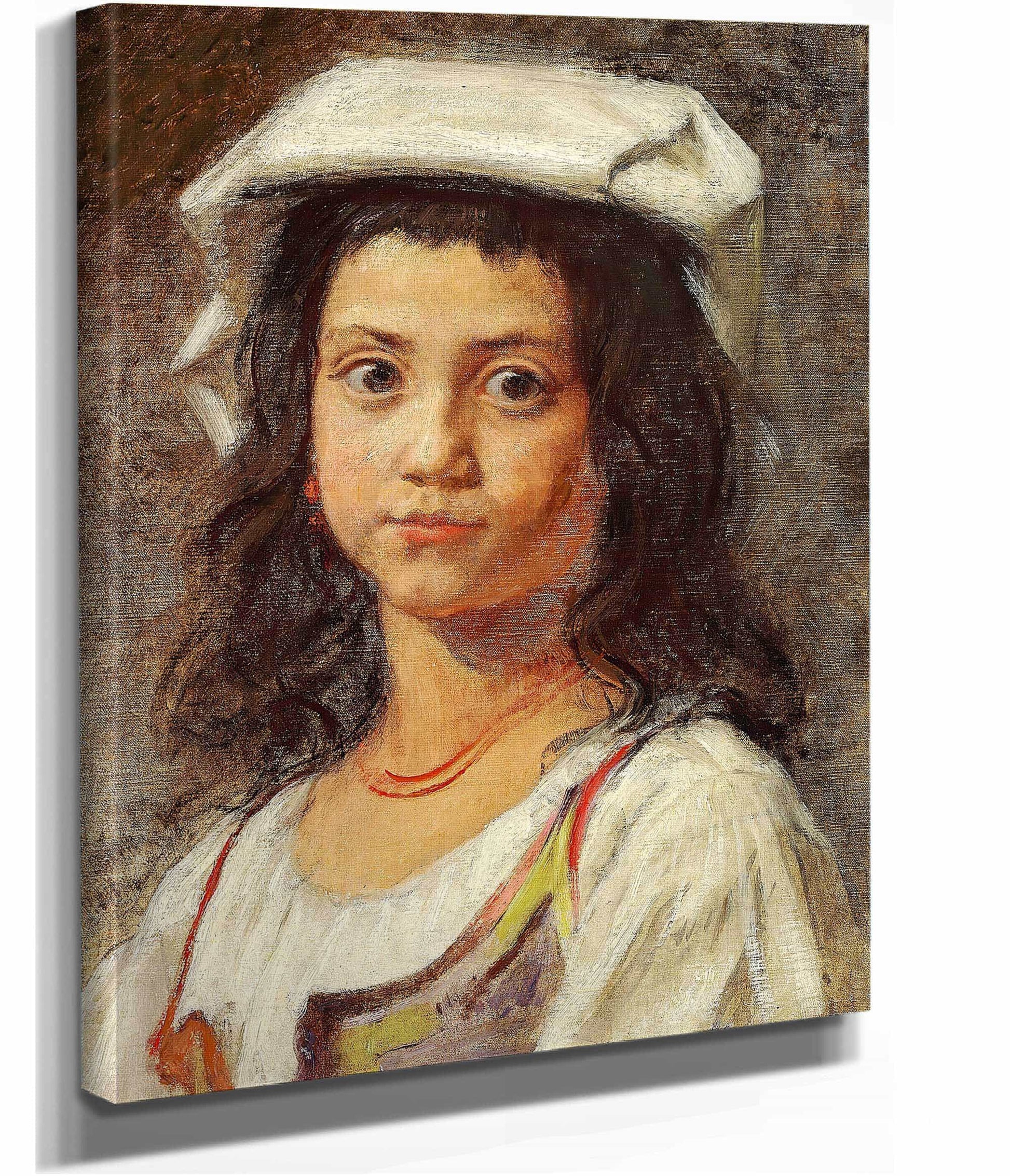En Ung Italienerinde Med Hvidt Hovedklaede by Wilhelm Marstrand