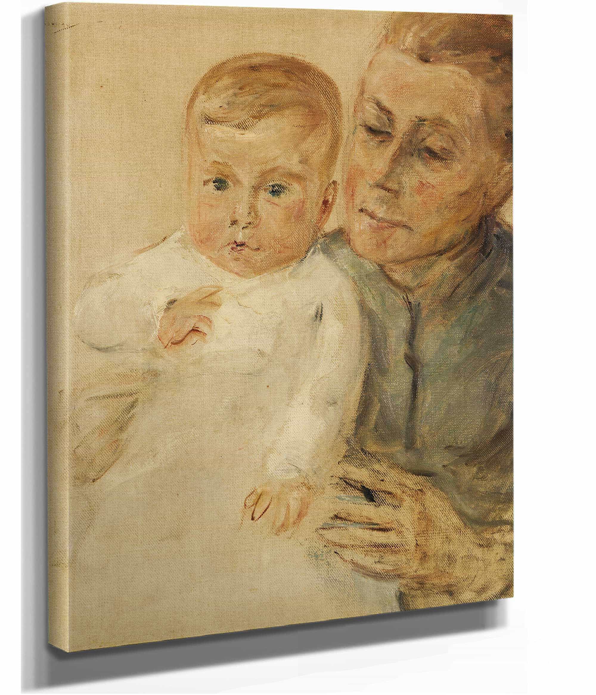 Enkelin Maria Auf Dem Arm Der Kinderfrau by Max Liebermann