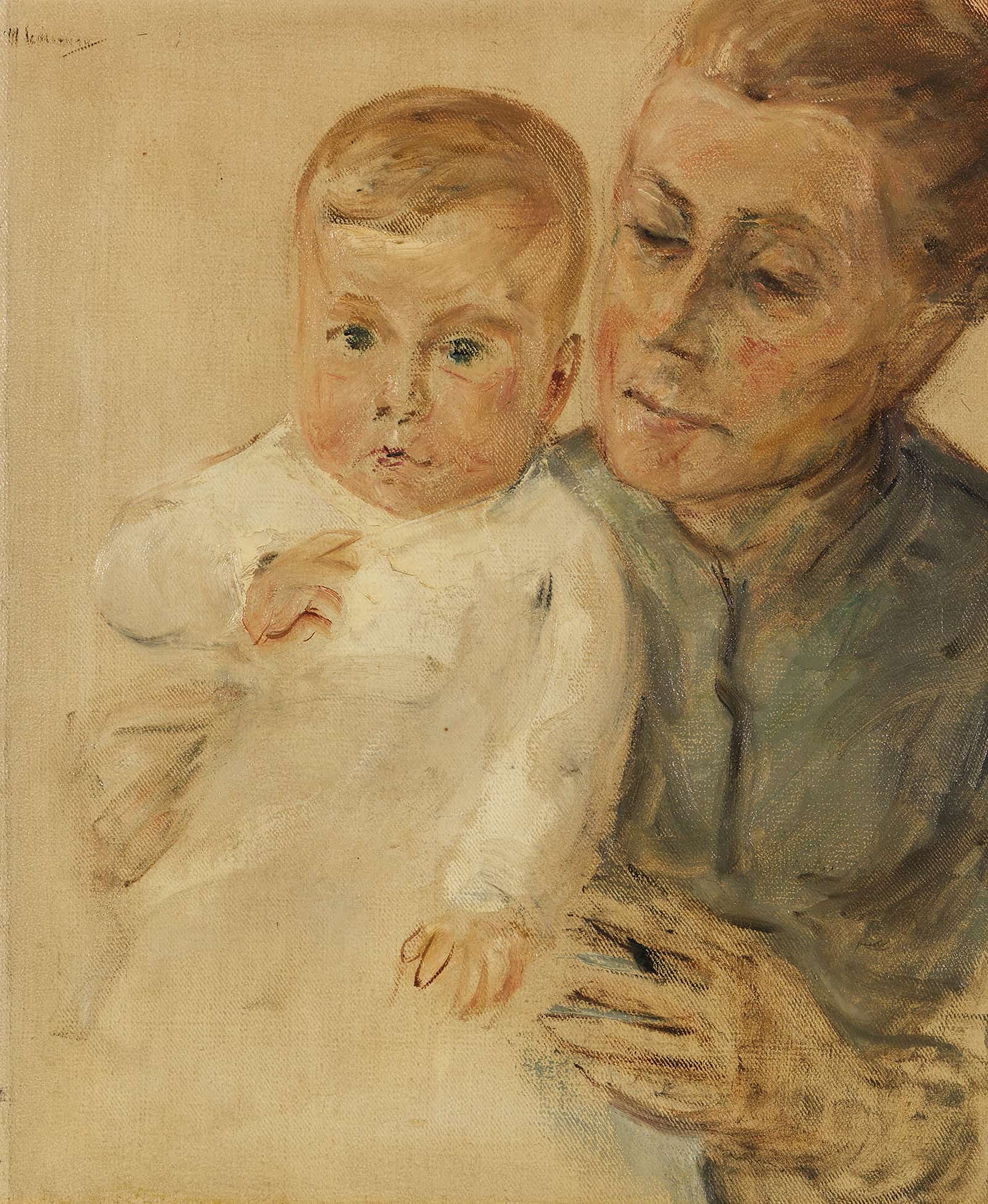 Enkelin Maria Auf Dem Arm Der Kinderfrau by Max Liebermann