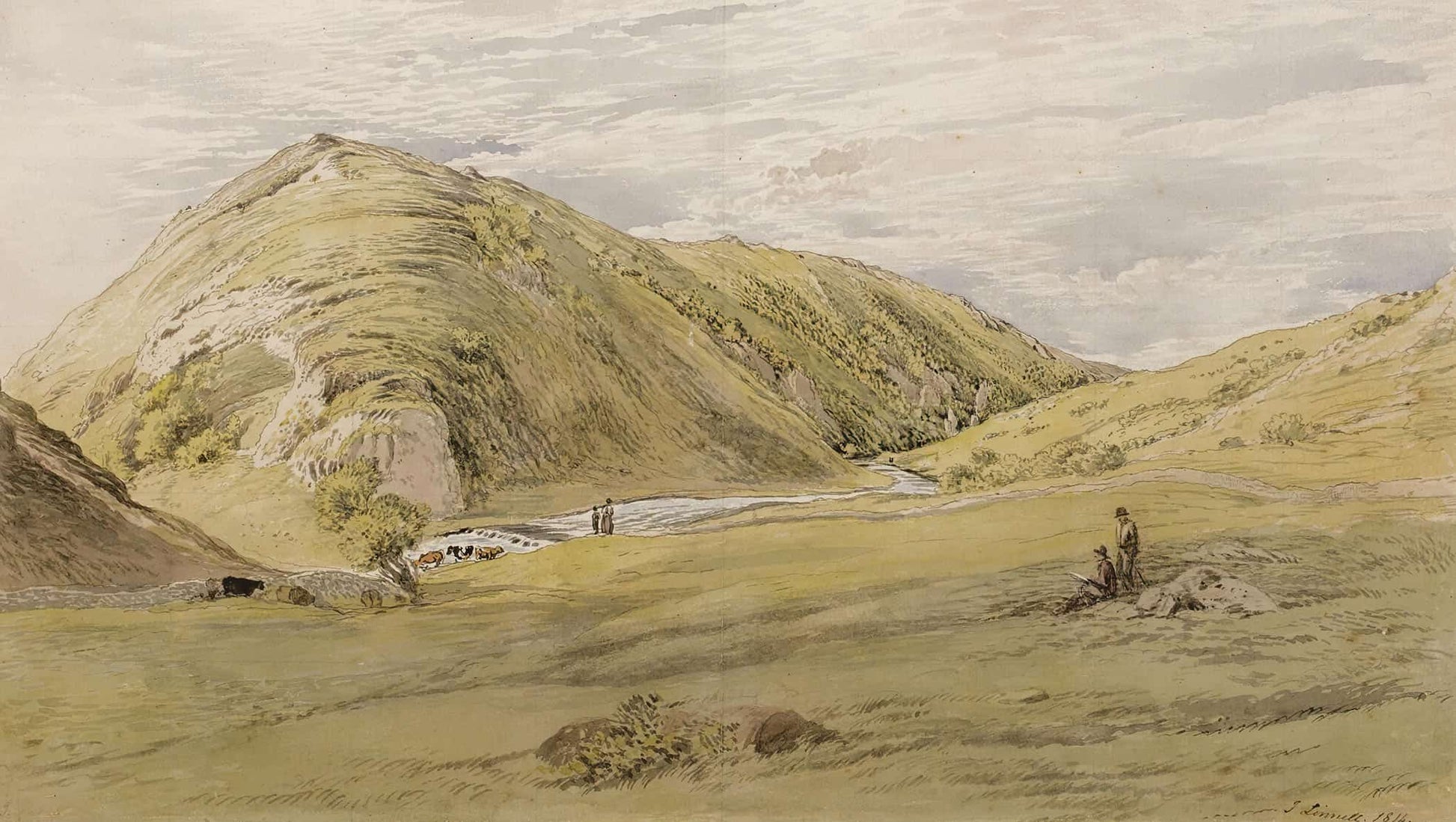Entrance To Dovedale From Ashbourne Derbyshire by John Linnell
