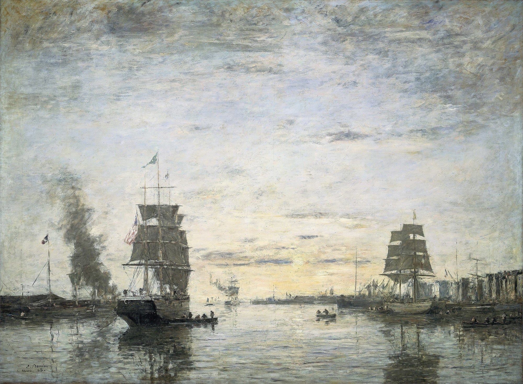 Entrance To The Harborle Havre by Eugene Boudin