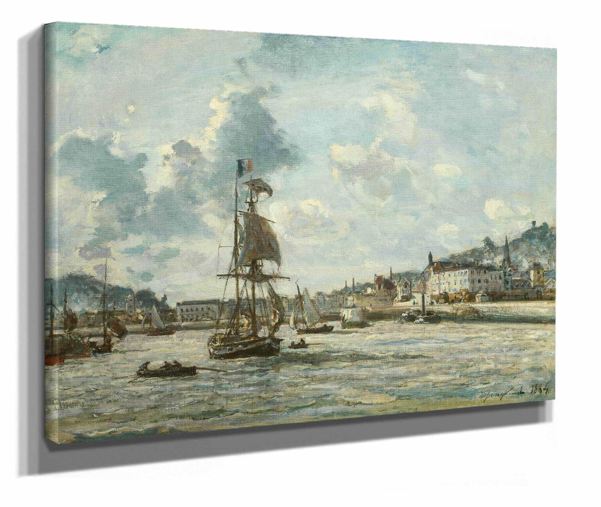 Entrance To The Port Of Honfleur by Johan Barthold Jongkind